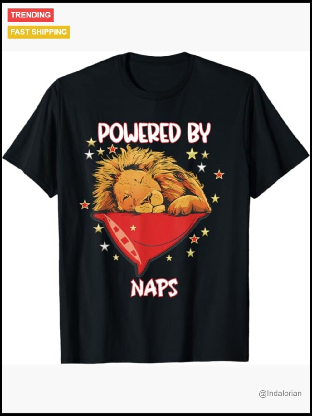Sleeping Lion Naps Design T-Shirt Funny Nap Wear